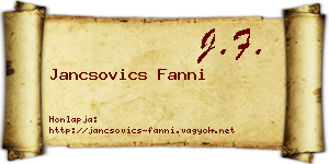Jancsovics Fanni névjegykártya